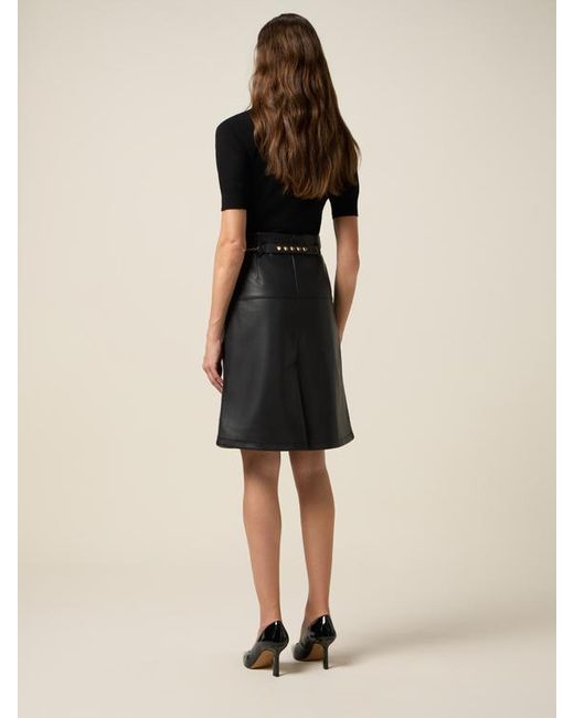 Gonna Linea Ad A Con Cintura E Catena Donna, Taglia di Oltre in Black