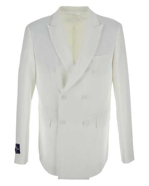 FAMILY FIRST White Double-breasted Jacket for men