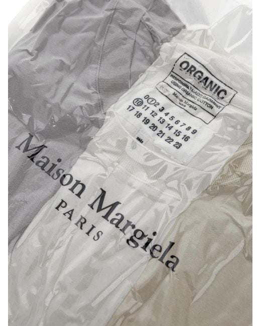 Maison Margiela Gray 3-pack T-shirts for men