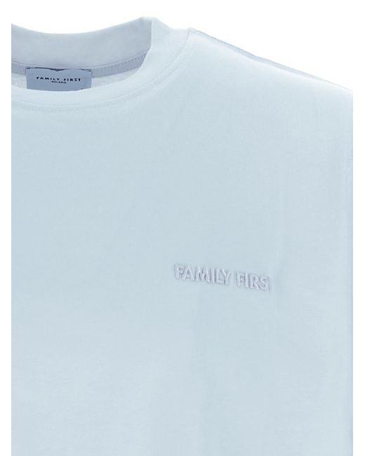 FAMILY FIRST Blue Cotton T-shirt for men