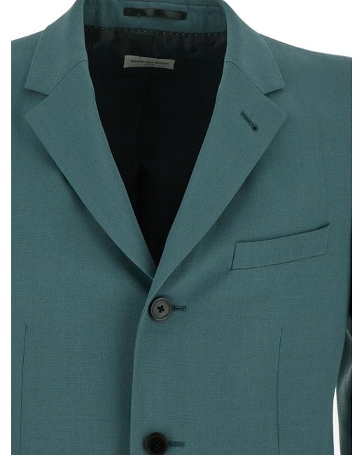 Dries Van Noten Green Bessemer Wool Jacket for men
