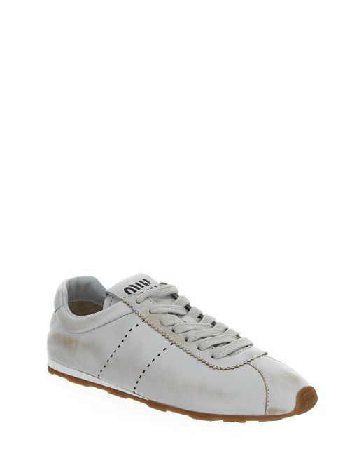 Miu Miu White Plume Sneaker