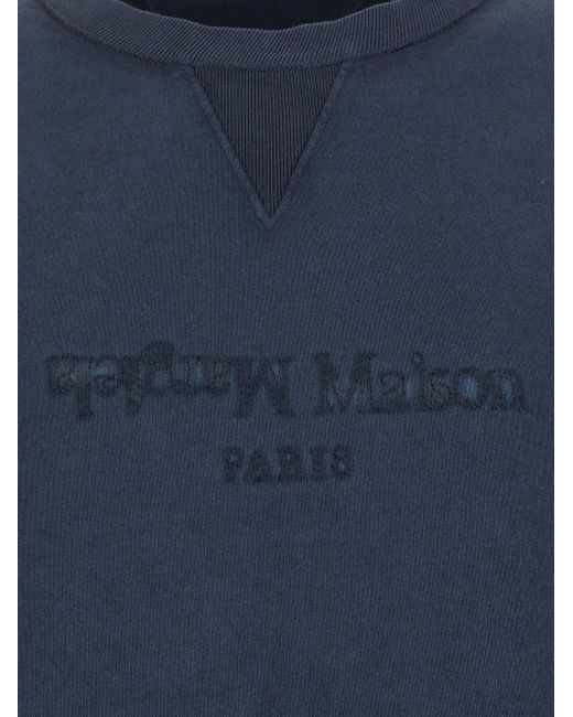 Maison Margiela Blue Cotton Sweatshirt for men