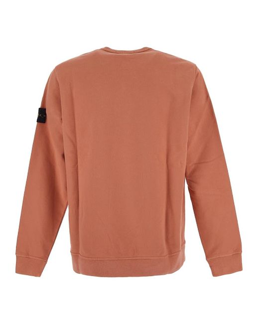 Stone Island Orange Logo Sweatshirt for men