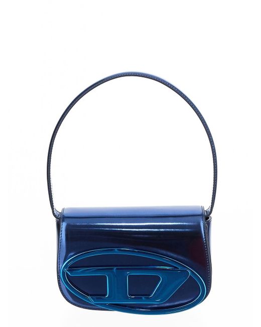DIESEL Blue 1dr Mirror Effect Shoulder Bag