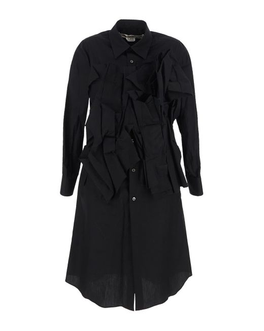 Comme des Garçons Black Abstract Panel Shirt Mini Dress