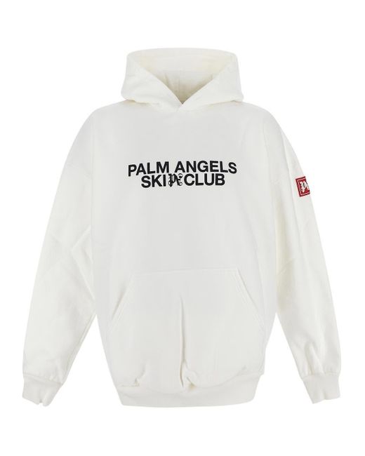 Palm Angels White Cotton Sweatshirt for men