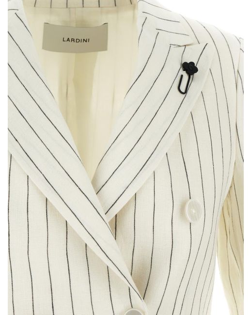 Lardini White Double-breasted Jacket