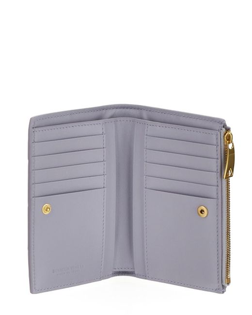 Bottega Veneta Purple Medium Cassette Bi-fold Zip Wallet