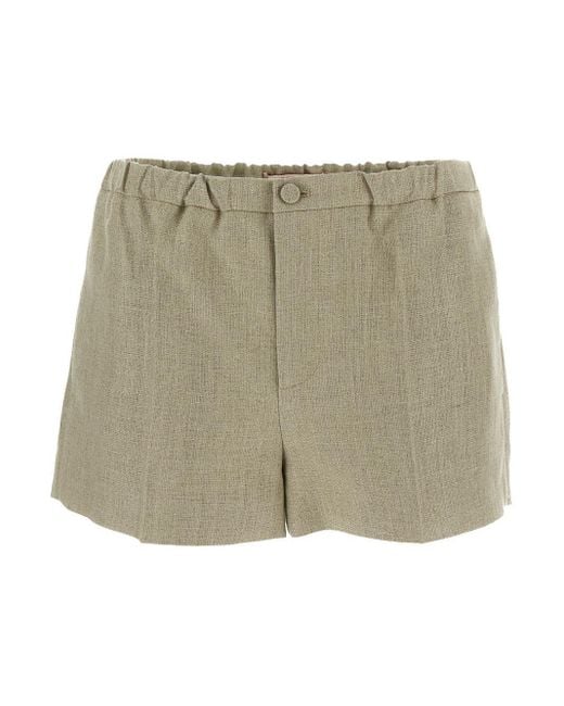 Valentino Green Linen Shorts
