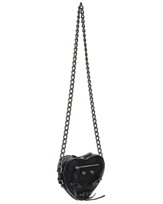 Balenciaga Black Le Cagole Heart Mini Bag