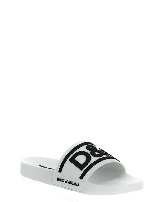 Dolce & Gabbana White Rubber Beachwear Sliders for men