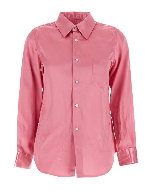 Comme des Garçons Pink Wrinkled Shirt