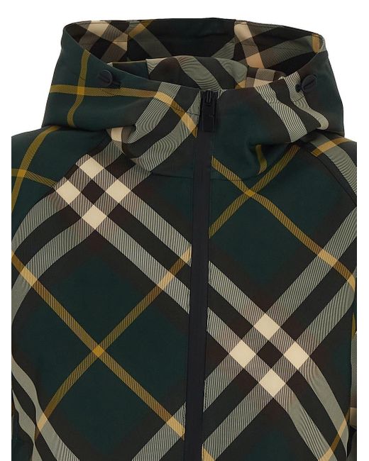 Burberry Green Checked Jacket