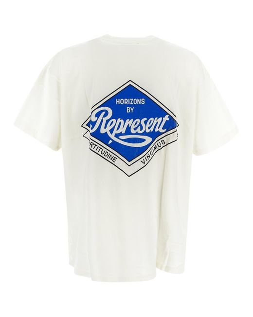 Represent White Cotton T-shirt for men