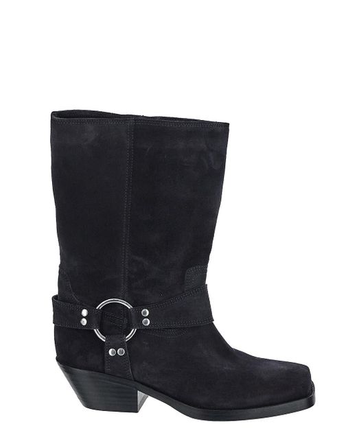 Isabel Marant Black Antya Suede Biker Boo