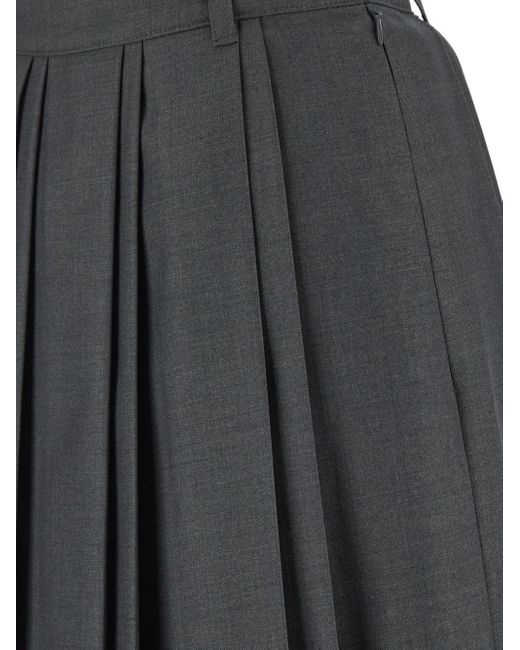 DUNST Gray Double Pleates Skirt