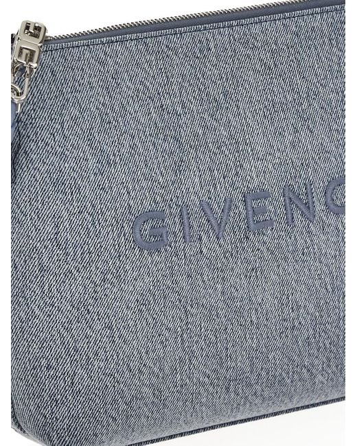 Givenchy Gray Denim Travel Pouch