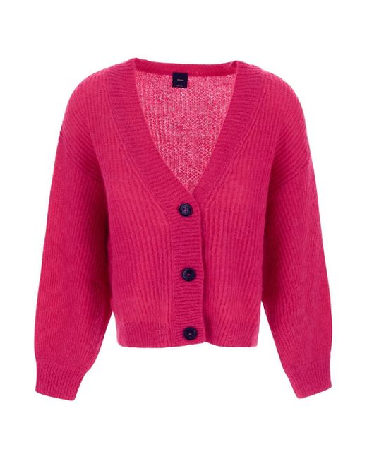 Pinko Synthetic Gassosa Fuxia Fluo Cardigan in Pink | Lyst