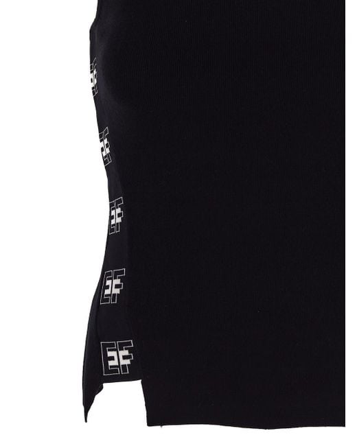 Elisabetta Franchi Black Top With Logo