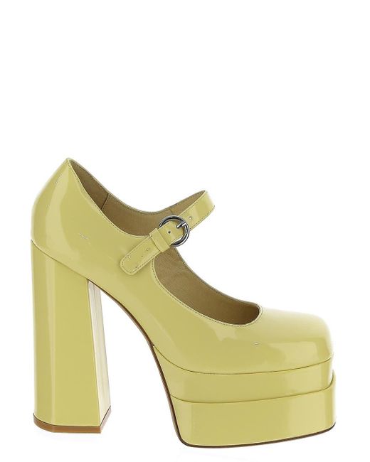 Jeffrey Campbell Leather Chillin High Heels in Yellow | Lyst