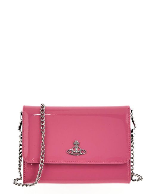 Vivienne Westwood Pink Shiny Patent Crossbody Bag