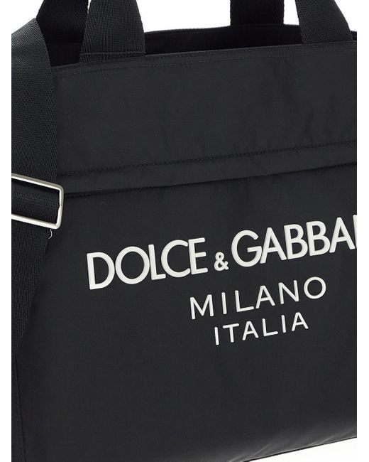 Dolce & Gabbana Black Logo Duffle Bag for men