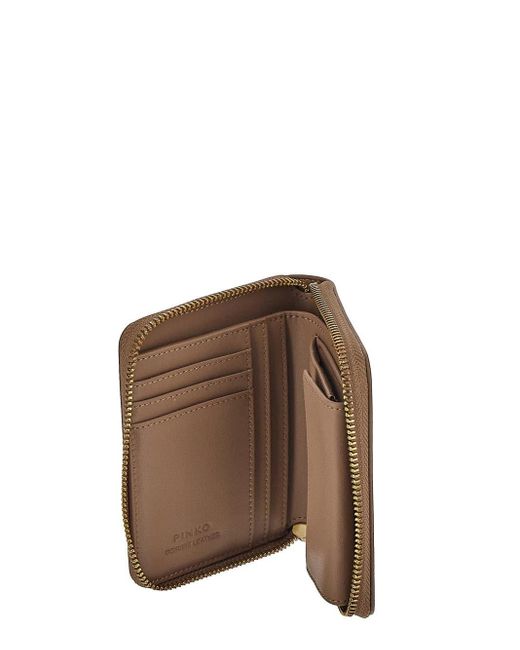 Pinko Square Zip-around Purse in Brown | Lyst UK