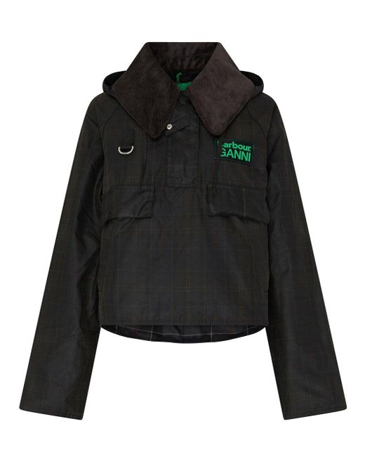 BARBOUR X GANNI Black Anorak Smock Jacket