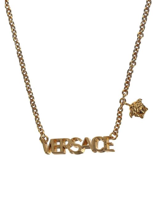 Versace Metallic Logo Necklace for men
