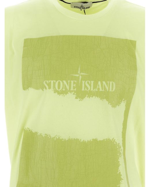Stone Island Yellow Logo T-shirt for men