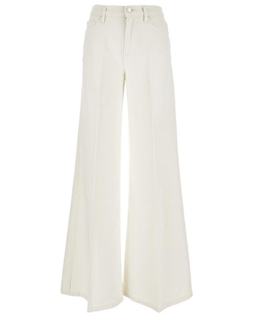 FRAME Le Palazzo Jeans in White | Lyst