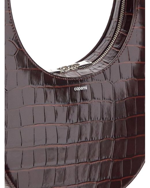 Coperni Purple Croco Swipe Bag