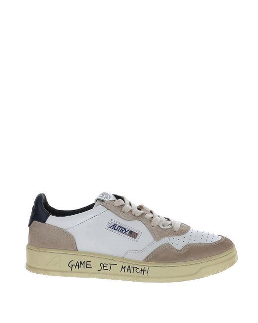 autry medalist low sneakers in white leather and suede