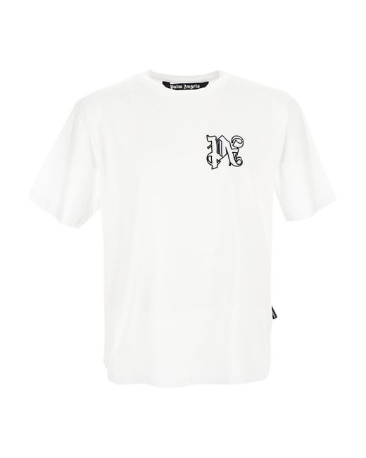 Palm Angels Pa Monogram Regular T-shirt in White for Men | Lyst