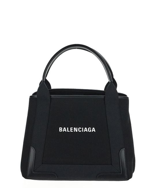 Balenciaga Black "cabas Navy" Handbag