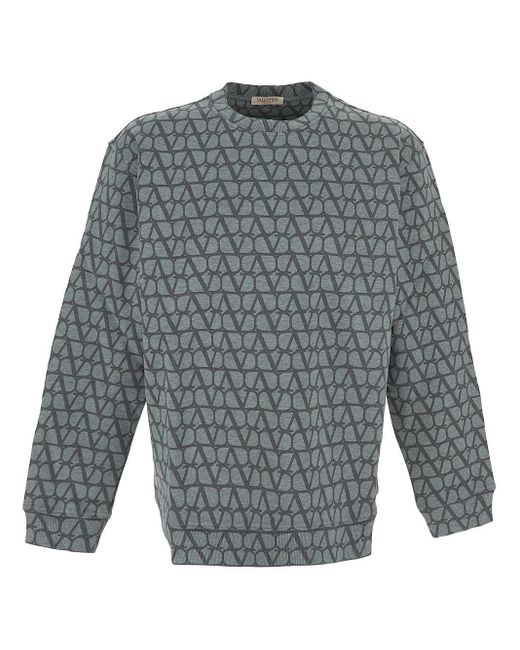 Valentino Gray Cotton Sweatshirt for men