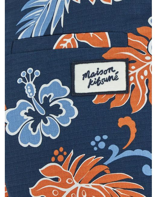 Maison Kitsuné Blue Floral Short for men