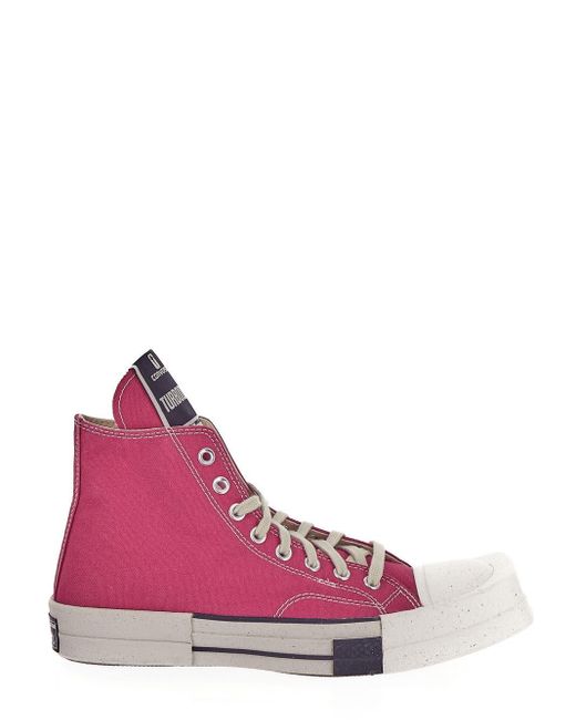 Rick Owens DRKSHDW x Converse Pink Turbodrk Laceless Sneakers