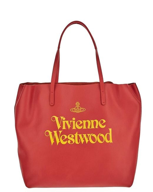 Vivienne Westwood Red Studio Shopper Bag