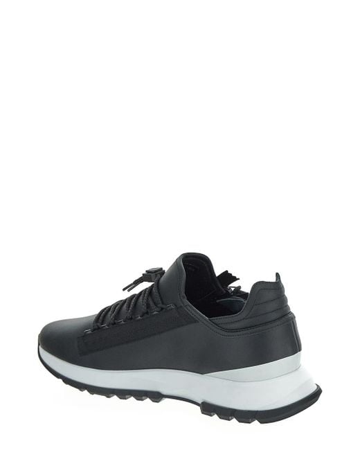 Givenchy Black Spectre Zipped Leather Low-top Trainers for men