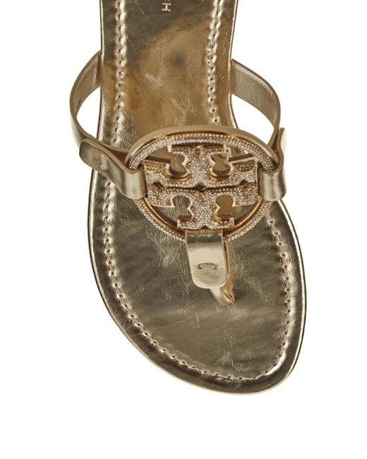 Tory Burch Natural Miller Pave Sandals