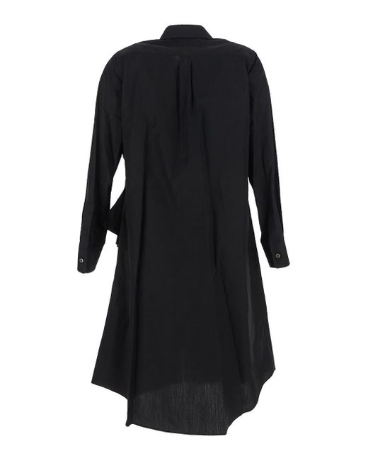 Comme des Garçons Black Abstract Panel Shirt Mini Dress
