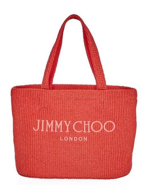 Jimmy Choo Red Beach Bag