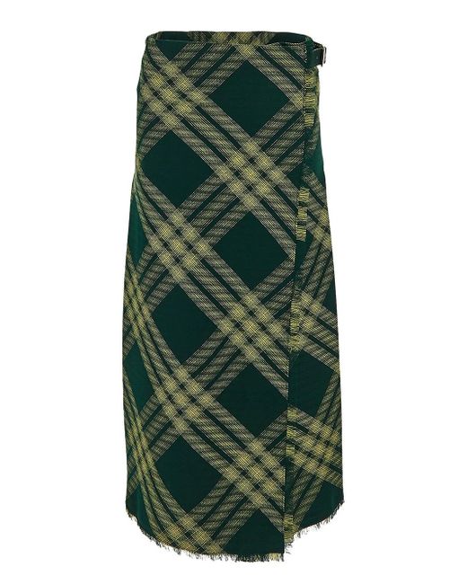 Burberry Green Wool Skirt