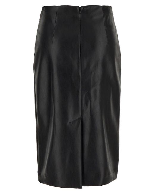 Lardini Black Faux Leather Skirt