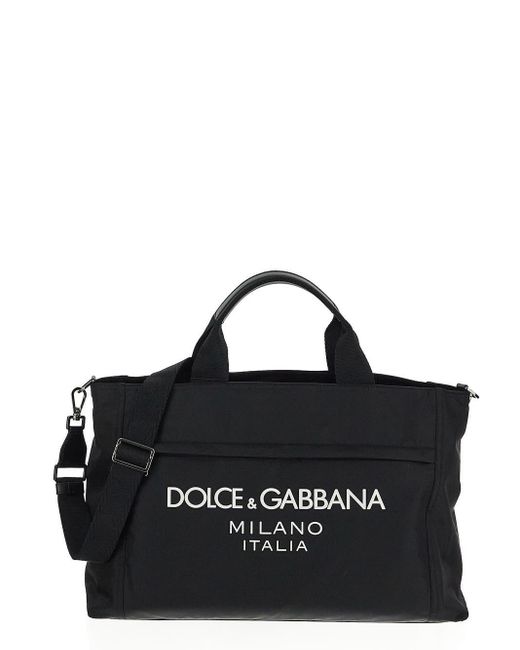 Dolce & Gabbana Black Logo Duffle Bag for men