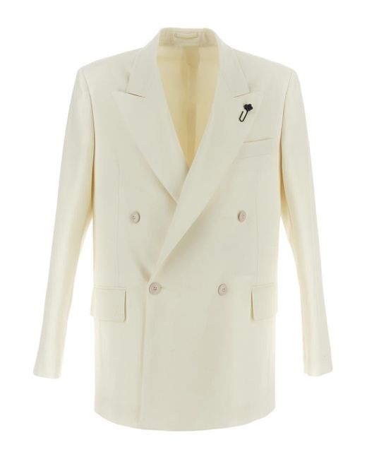 Lardini White Double-breasted Jacket for men