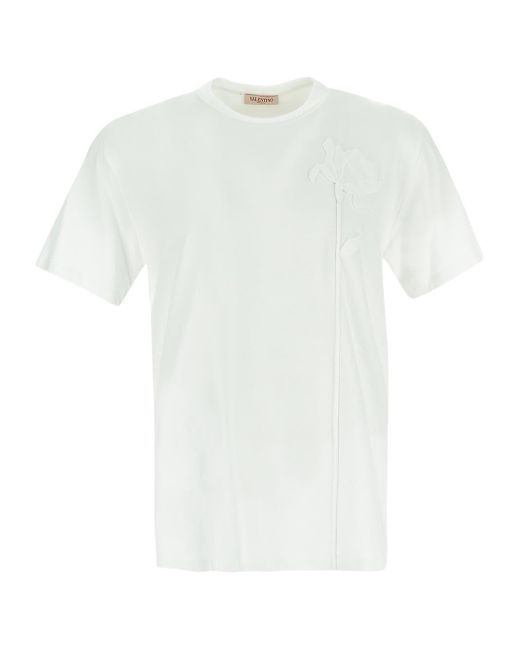 Valentino White Flower T-shirt for men