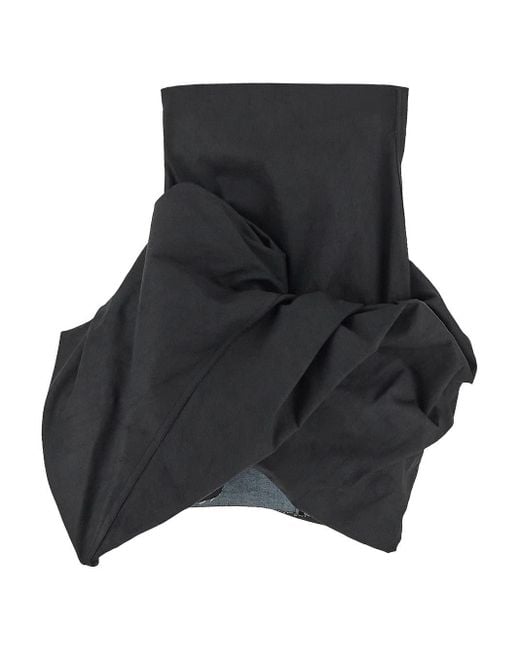 Rick Owens Black Draped Mini-skirt